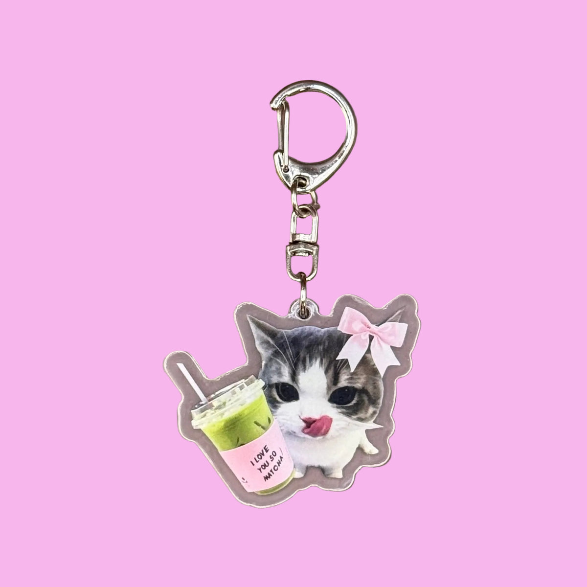 Matcha Cat Keychain