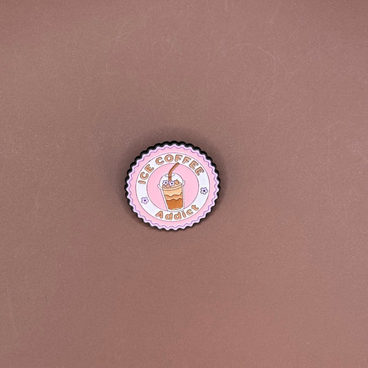 Pink Ice Coffee Addict Badge Pin