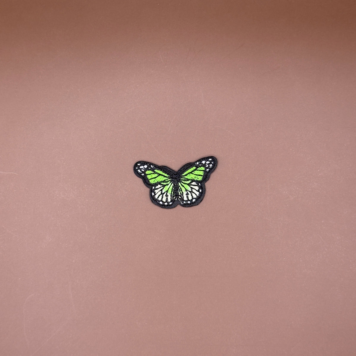 Small green butterfly embroidered patch