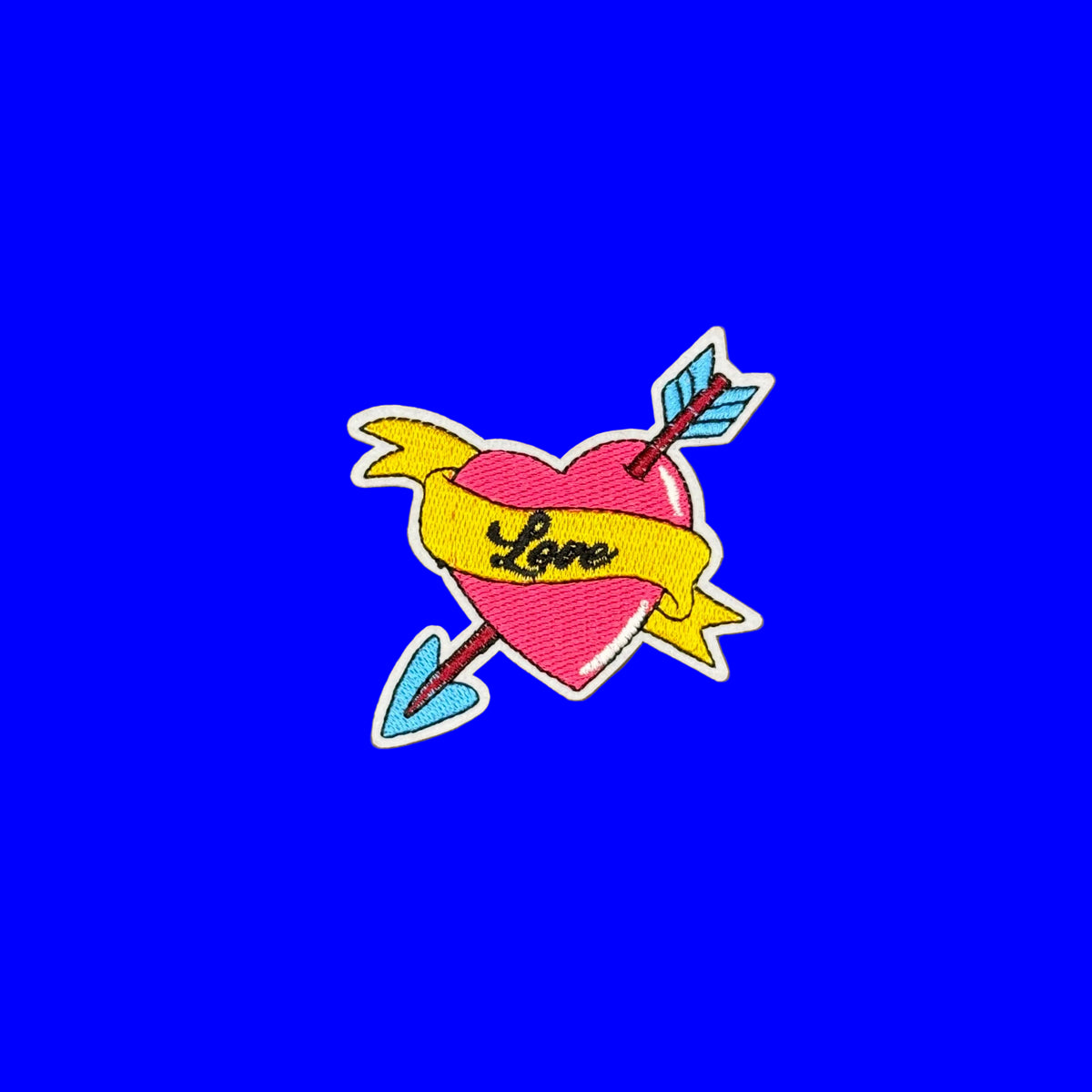 Pop Star Princess vintage tattoo-style Love heart embroidered patch