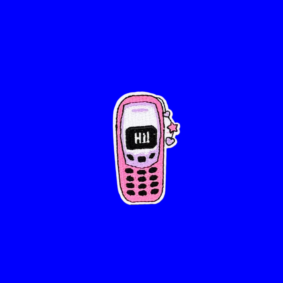 Pop Star Princess retro flip phone embroidered patch