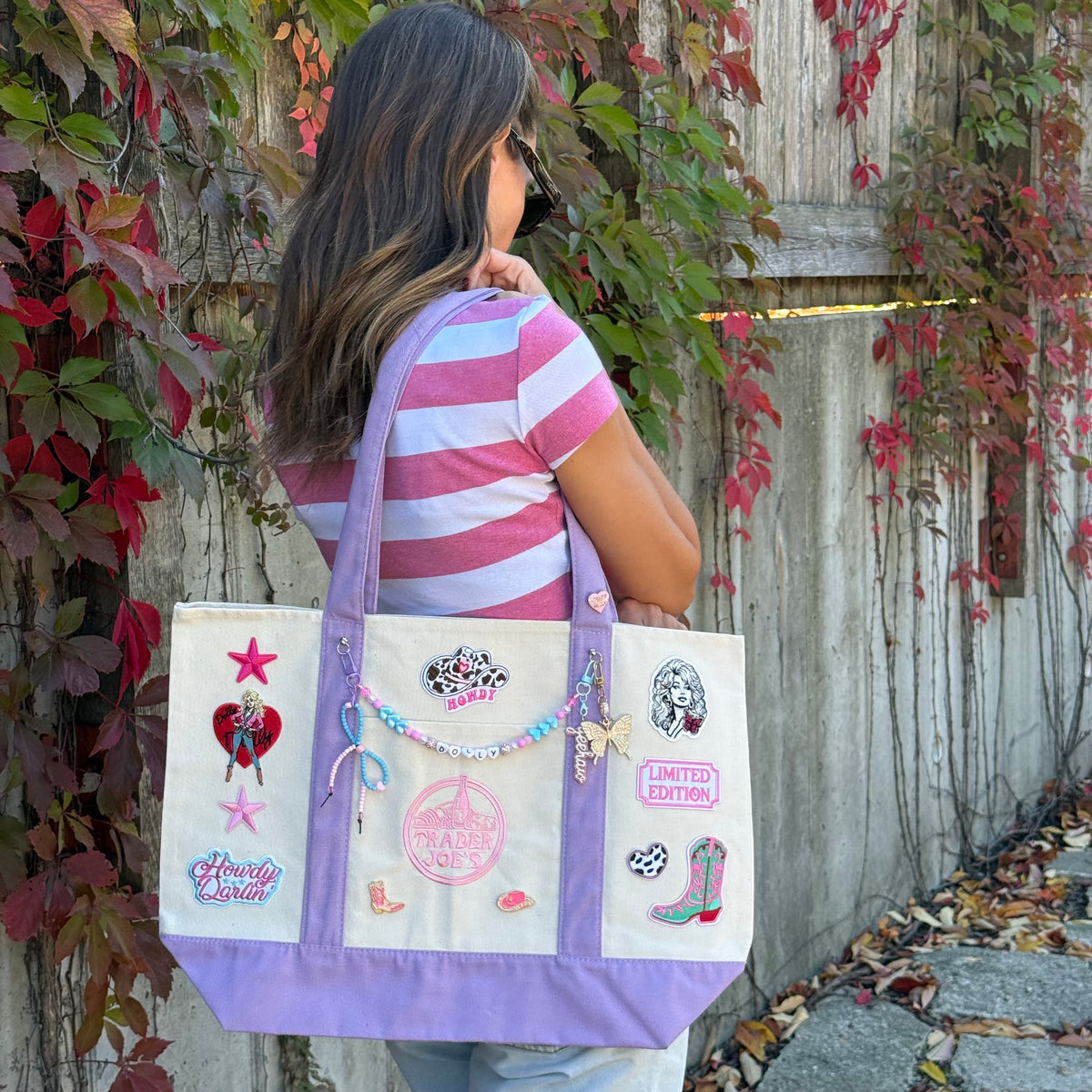Dolly Howdy Darlin' Hand Designed Large Custom Tote