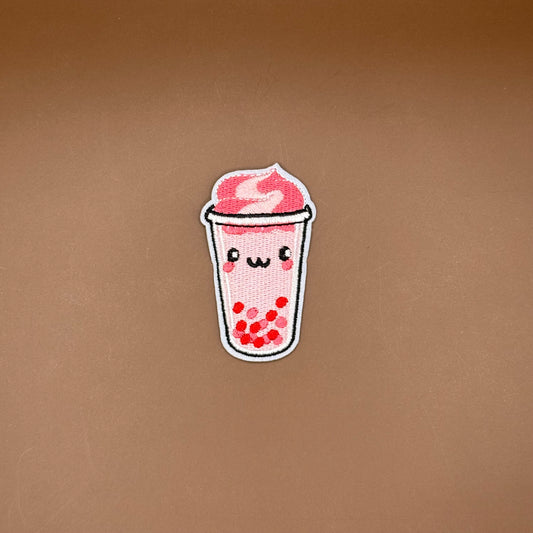 Kawaii Pink Boba Tea Drink Patch