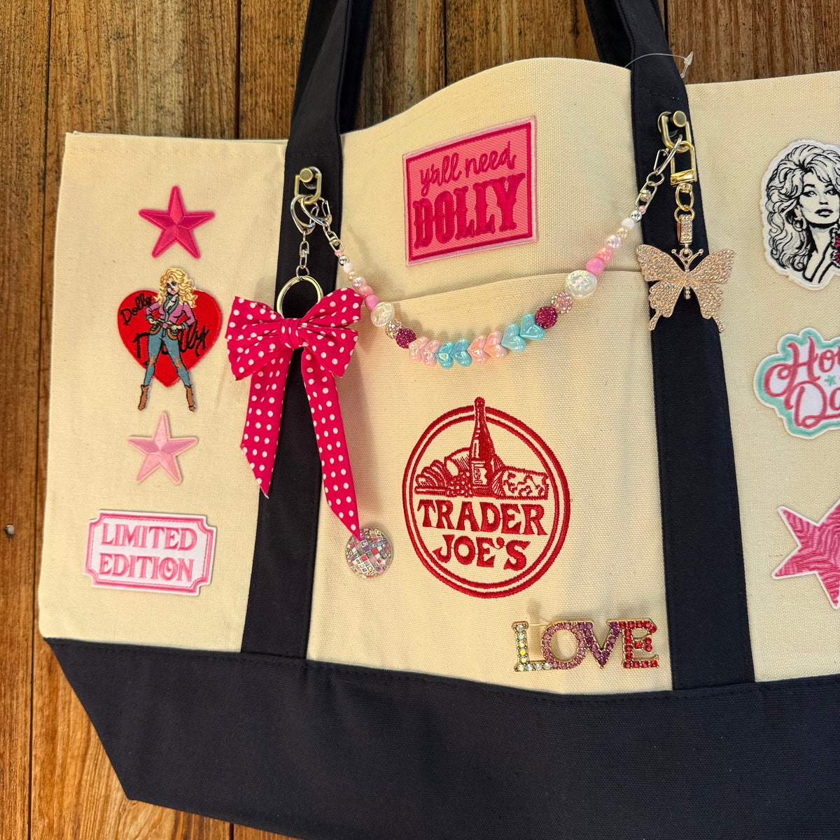 Dolly Big Love Hand Designed Large Custom Tote