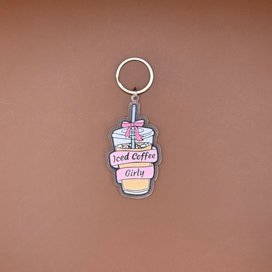 Iced Coffee Girly Keychain