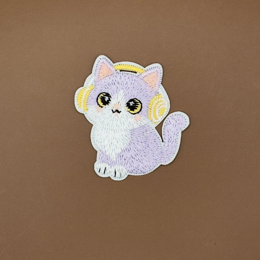 Headphone Kitten Patch (Lavender)