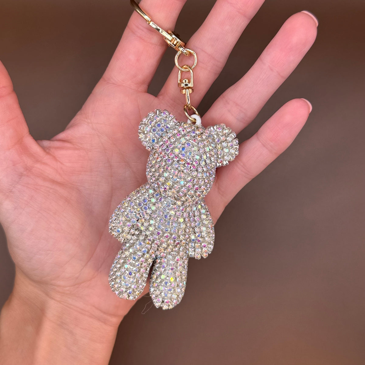 Rhinestone Teddy Bear Keychain