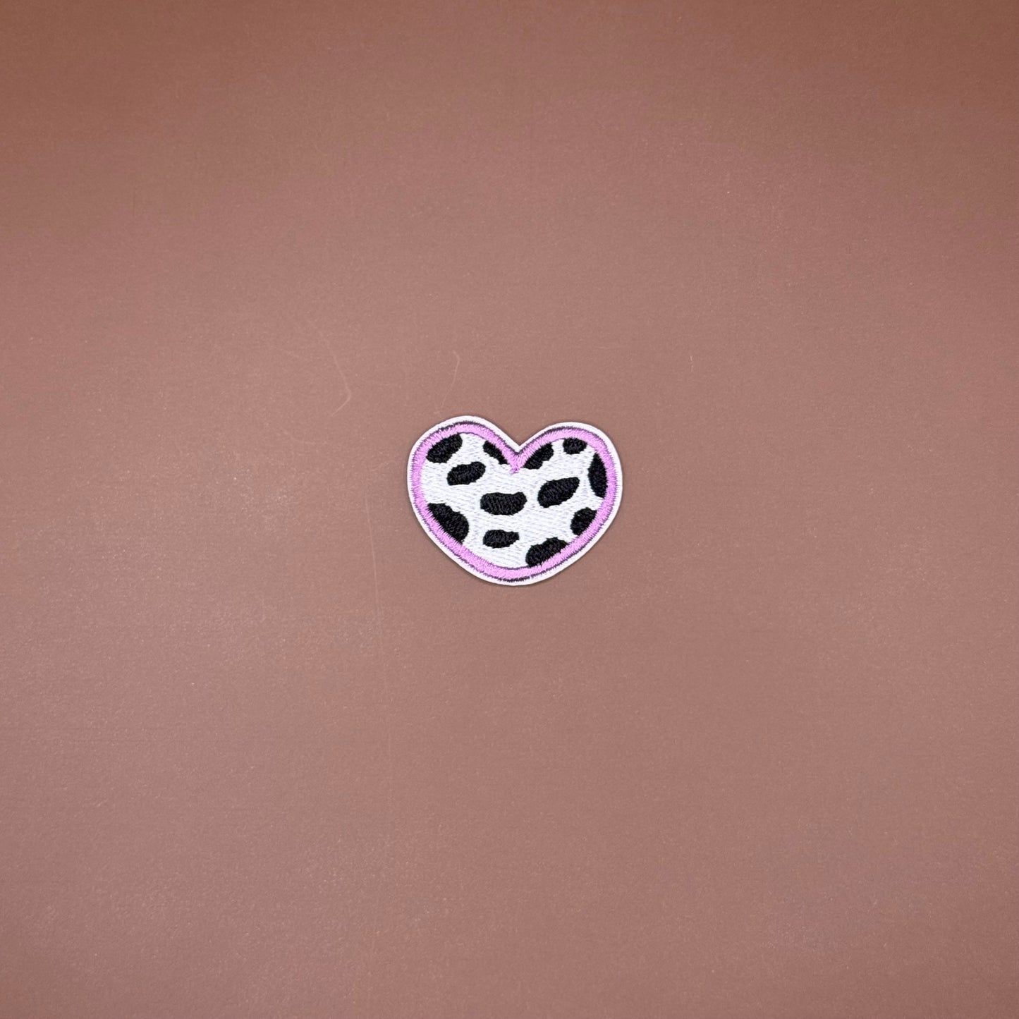Cow Print Heart Patch
