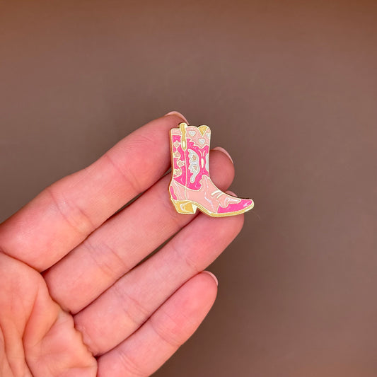 Pink Cowboy Boot Pin