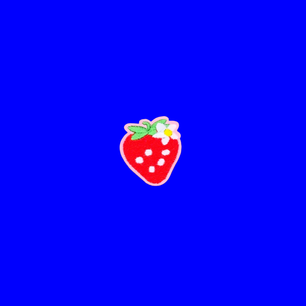 Small strawberry blossom embroidered patch
