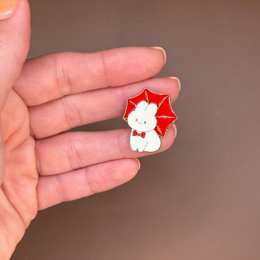Kawaii Cute Girl Bunny with Parasol Pin