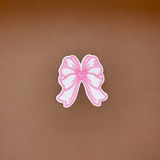 White Satin Bow Patch