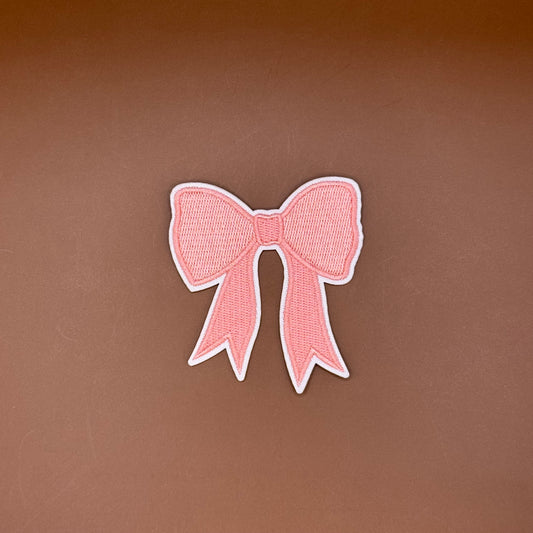 Matcha Girl Peach Ribbon Bow Patch