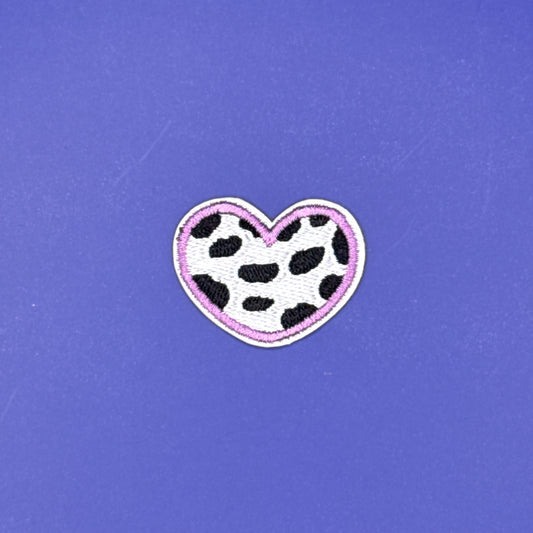 Cow Print Heart Patch