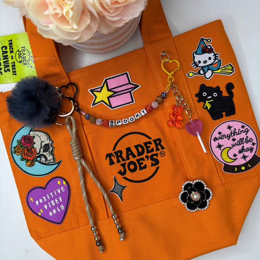 Halloween Trader Joe's Mini Tote – Spooky Season Patches & Charms | One of One
