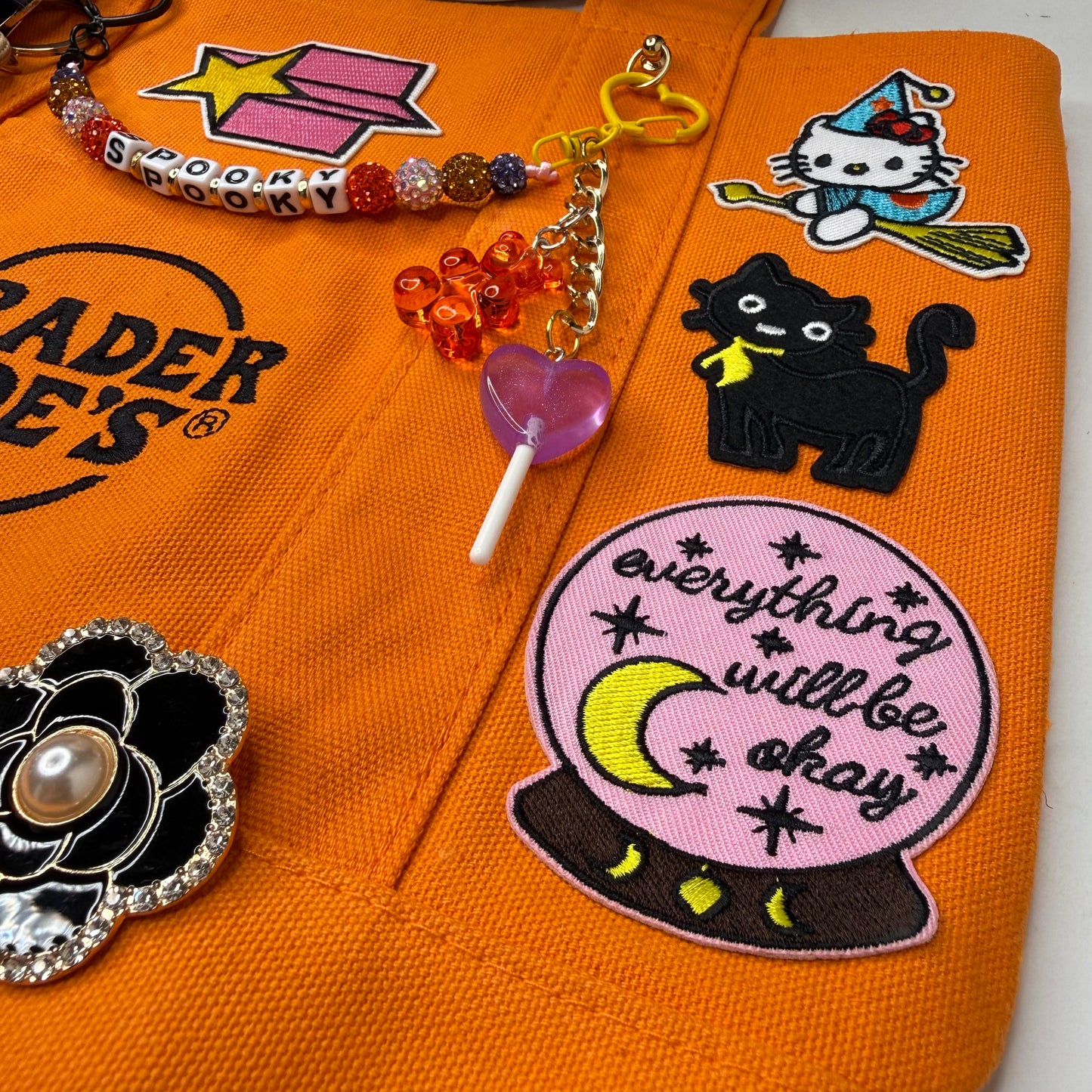 Halloween Trader Joe's Mini Tote – Spooky Season Patches & Charms | One of One