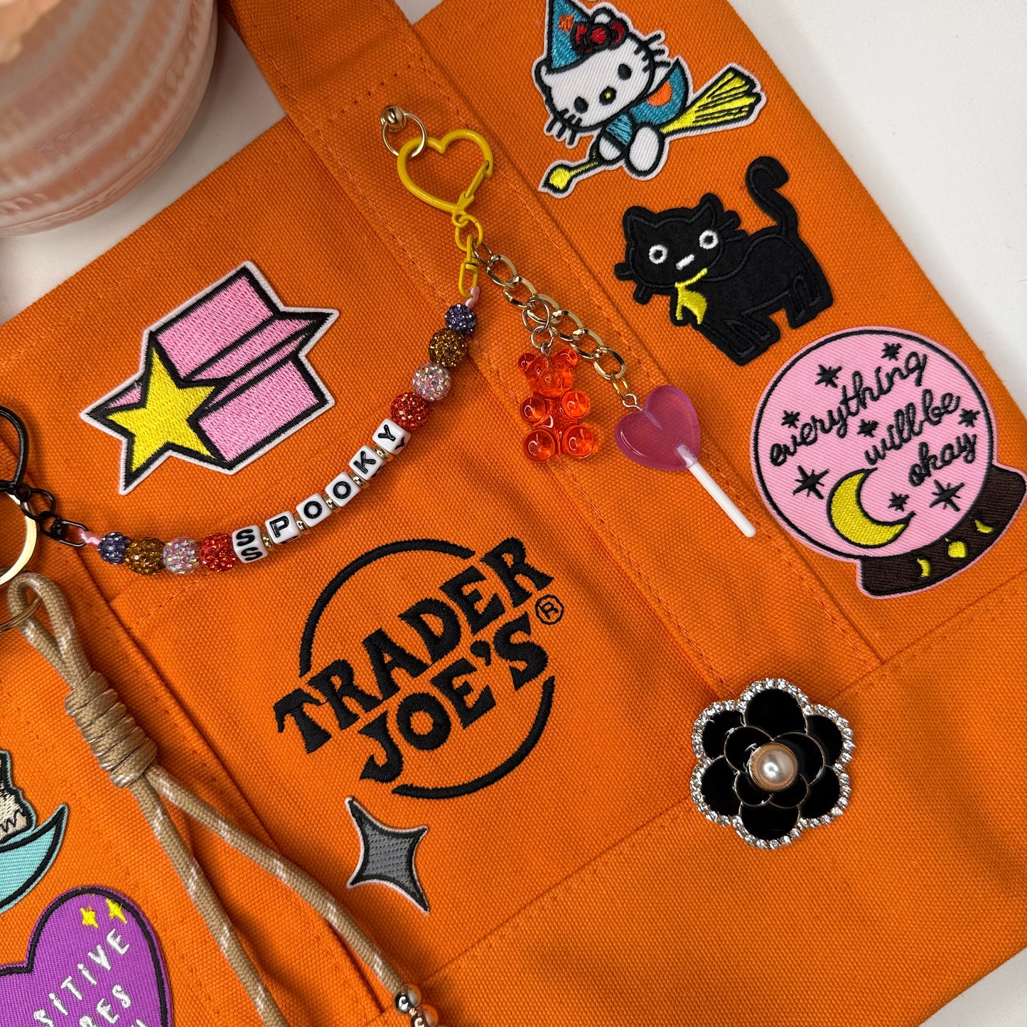 Halloween Trader Joe's Mini Tote – Spooky Season Patches & Charms | One of One