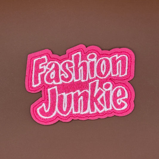Pop Star Princess Fashion Junkie embroidered patch in pink