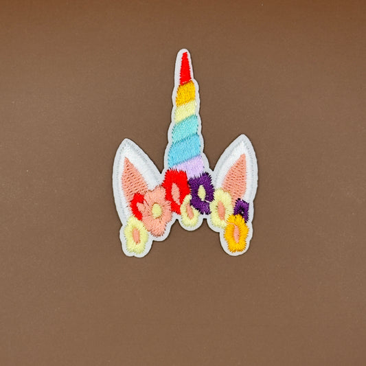 Pop Star Princess floral unicorn horn embroidered patch