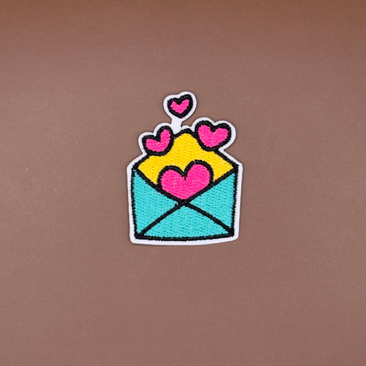 Pop Star Princess envelope with hearts embroidered patch