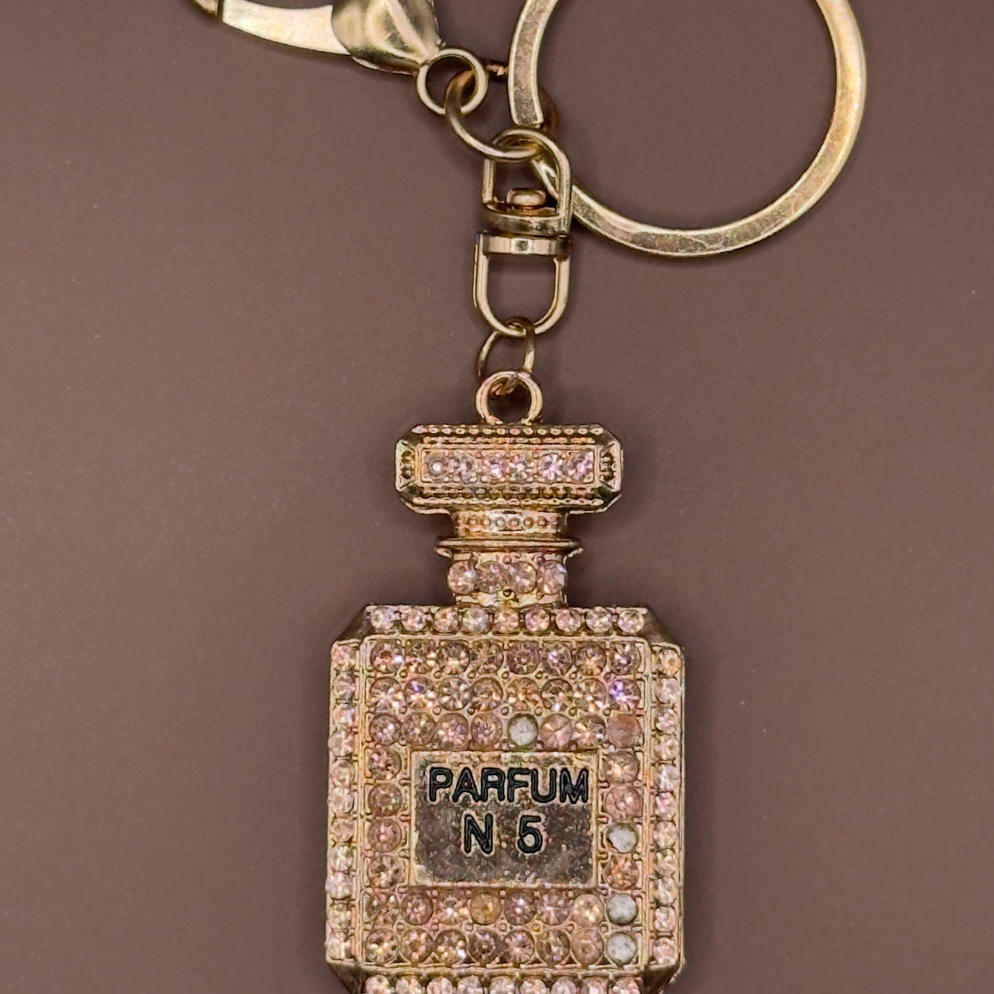 Elegant Rhinestone Perfume Bottle Keychain