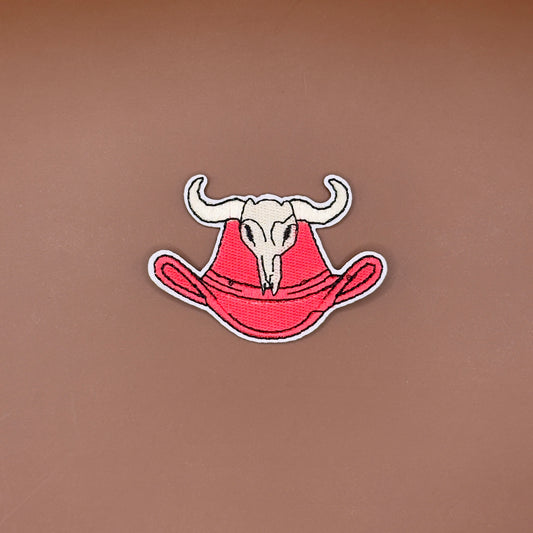 Longhorn Skull Cowboy Hat Patch