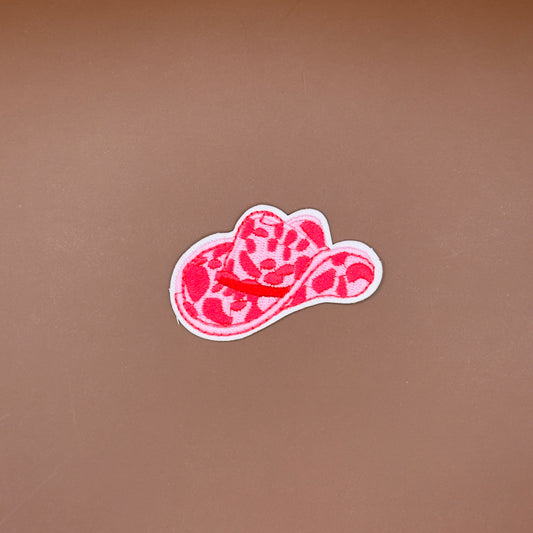 Pink Leopard Cowboy Hat Patch