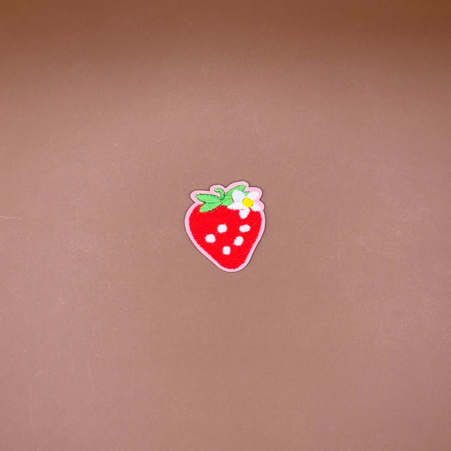 Small strawberry blossom embroidered patch