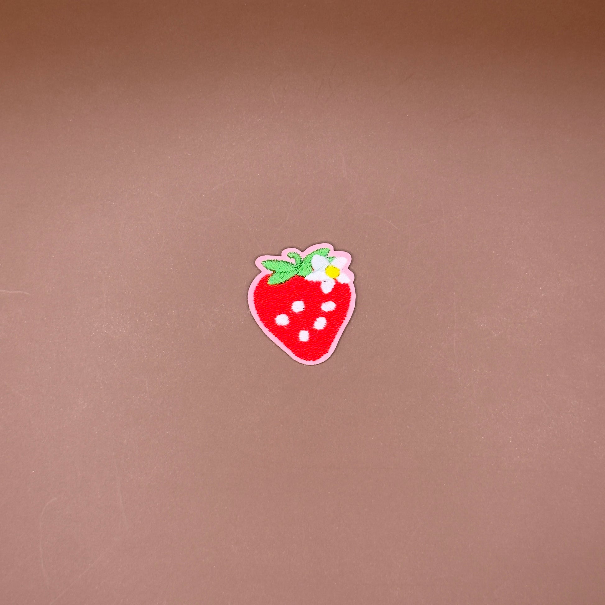 Small strawberry blossom embroidered patch