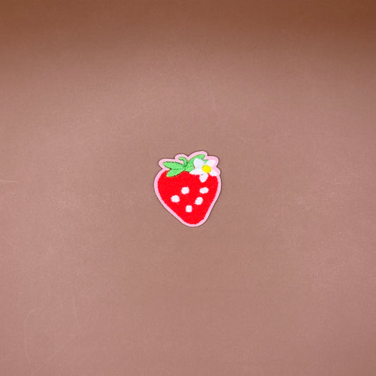 Small strawberry blossom embroidered patch