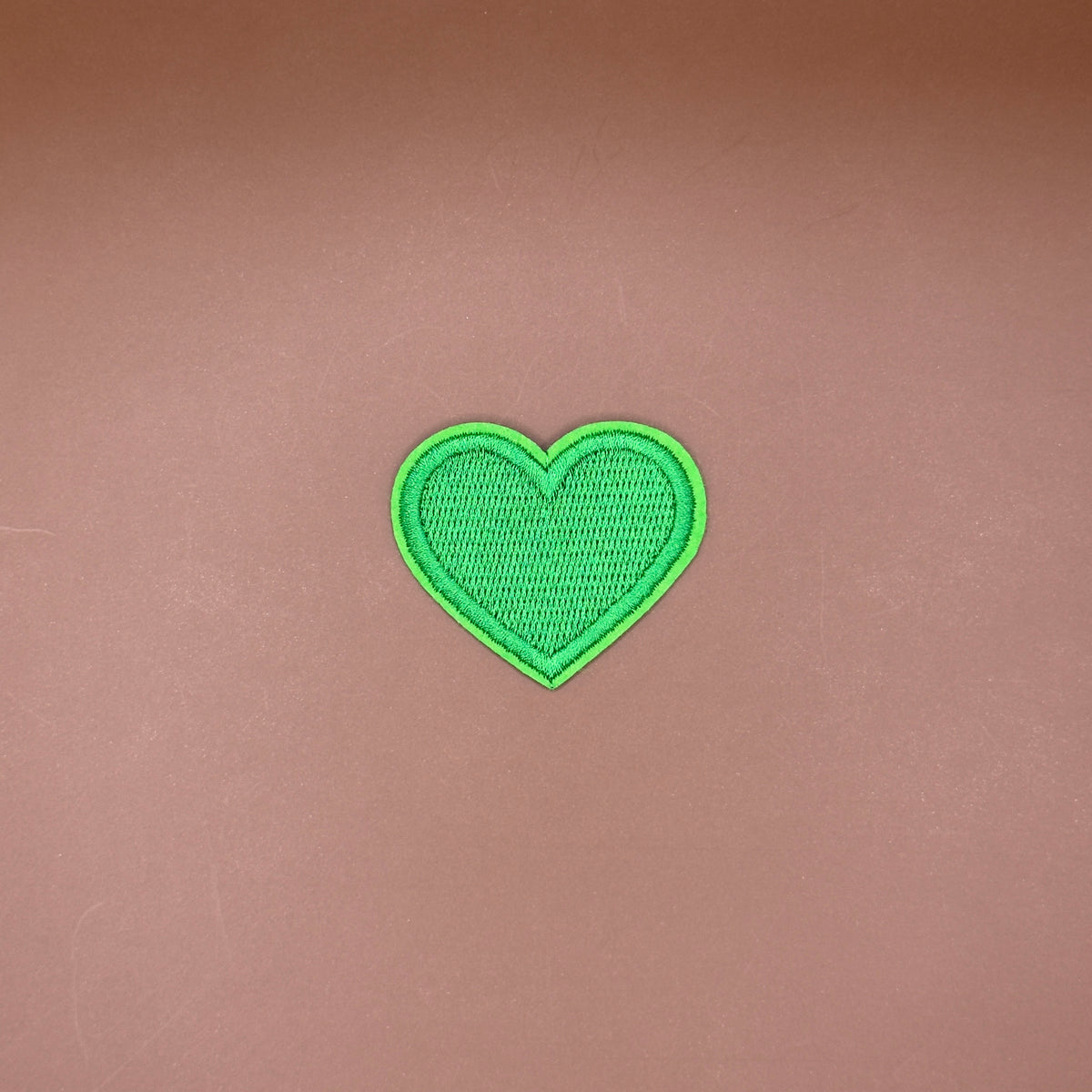 Matcha green heart embroidered iron-on patch