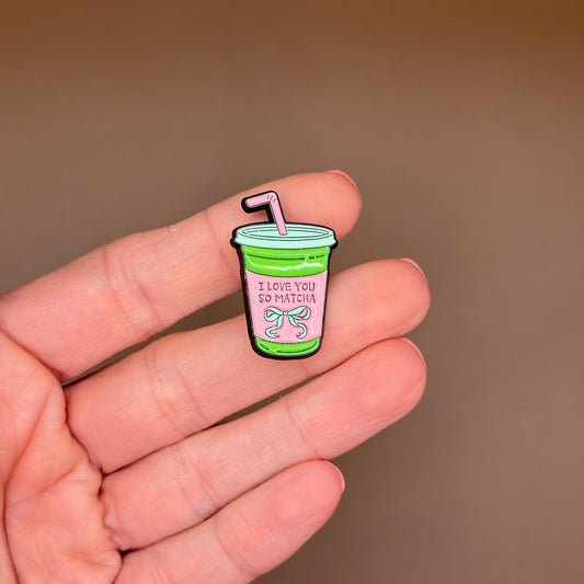 I Love You So Matcha enamel pin
