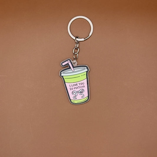 I Love You So Matcha acrylic keychain