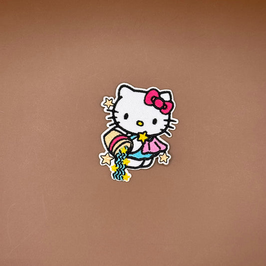 Hello Kitty with star bucket embroidered patch