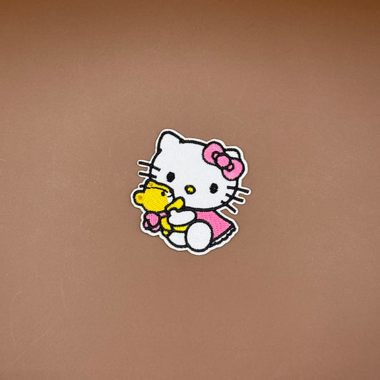 Hello Kitty with teddy bear embroidered patch