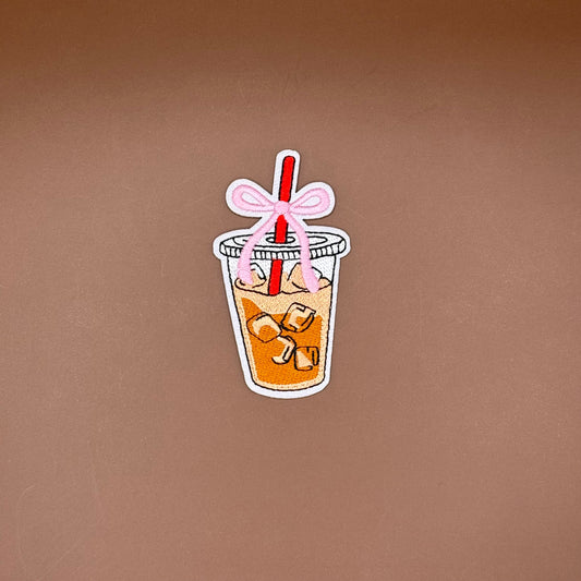 Pop Star Princess iced drink cup embroidered patch