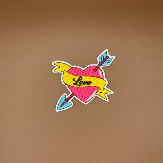 Pop Star Princess vintage tattoo-style Love heart embroidered patch