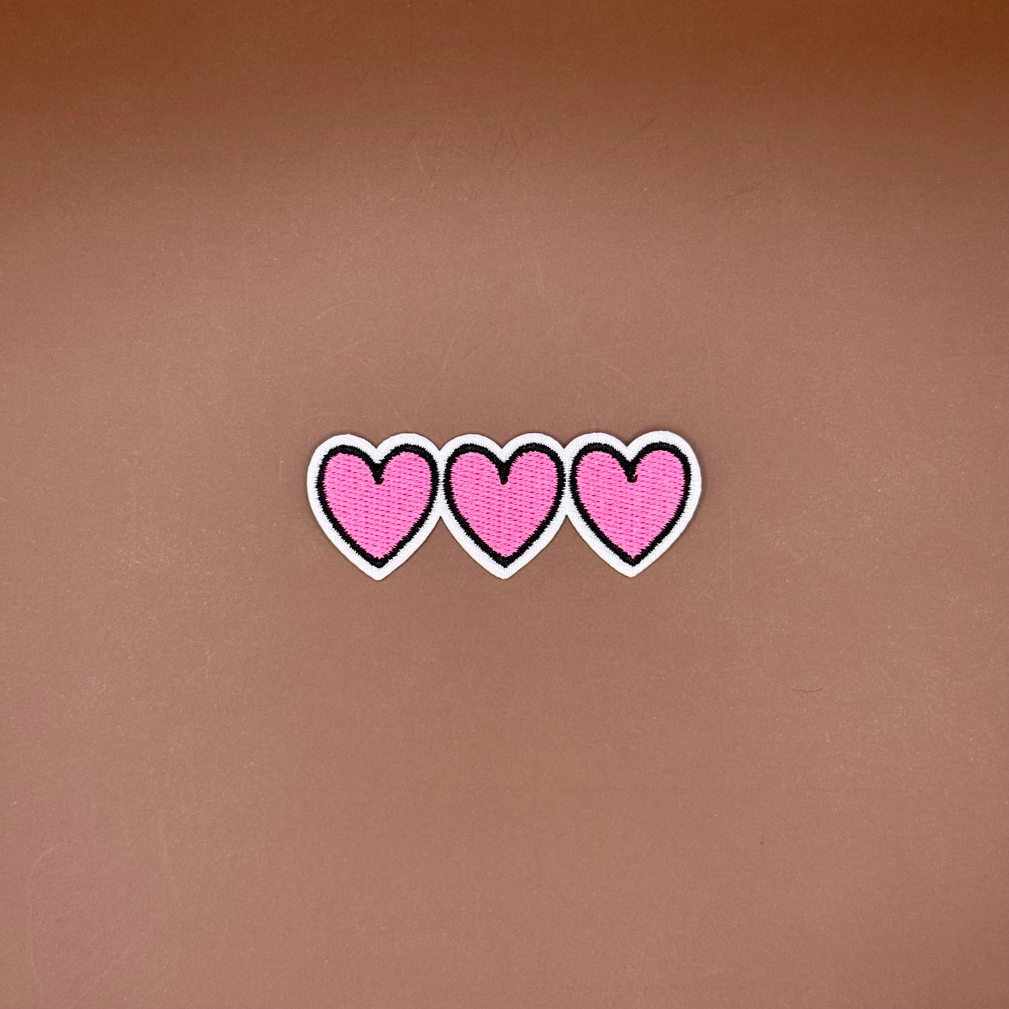 Pop Star Princess three pink hearts embroidered patch