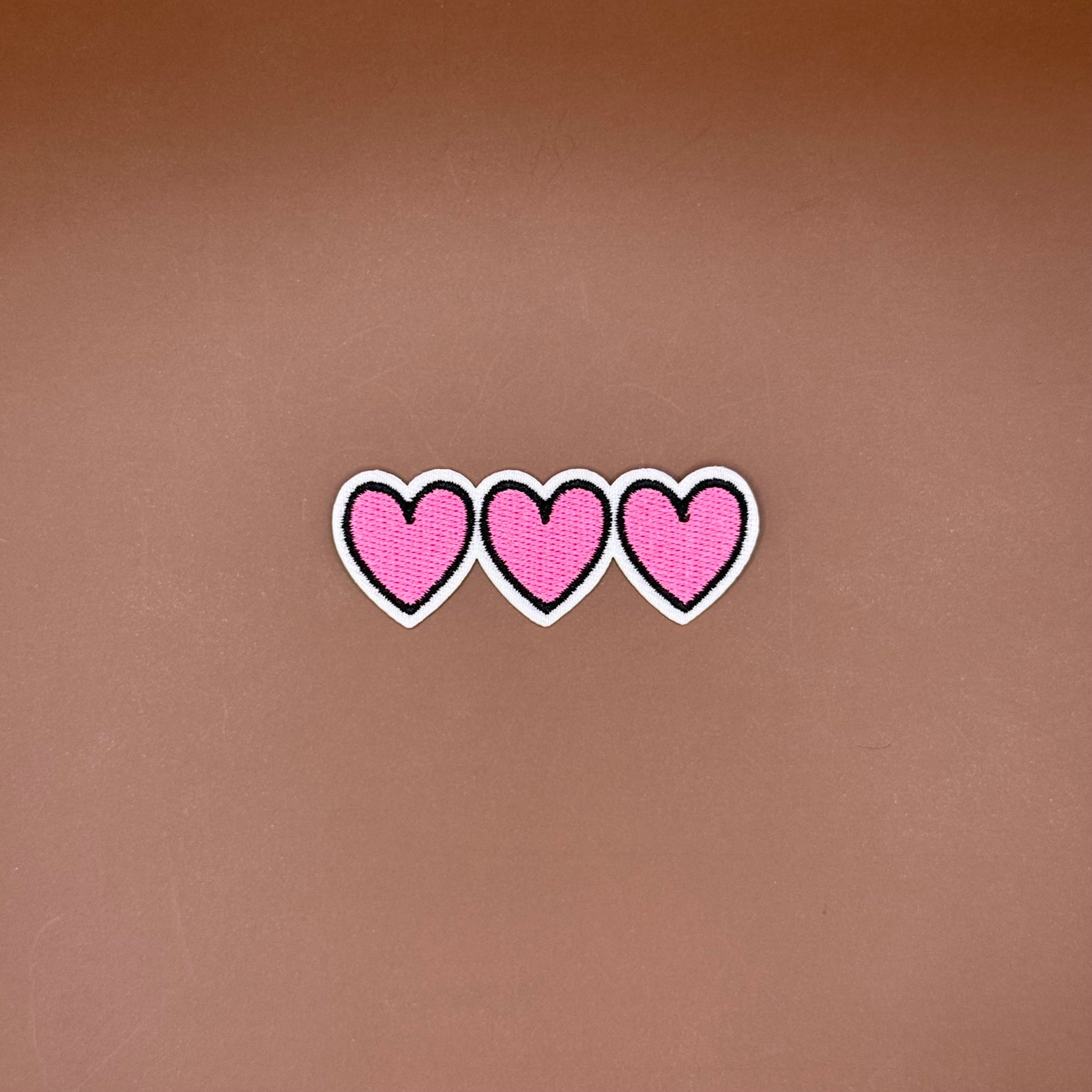 Pop Star Princess three pink hearts embroidered patch