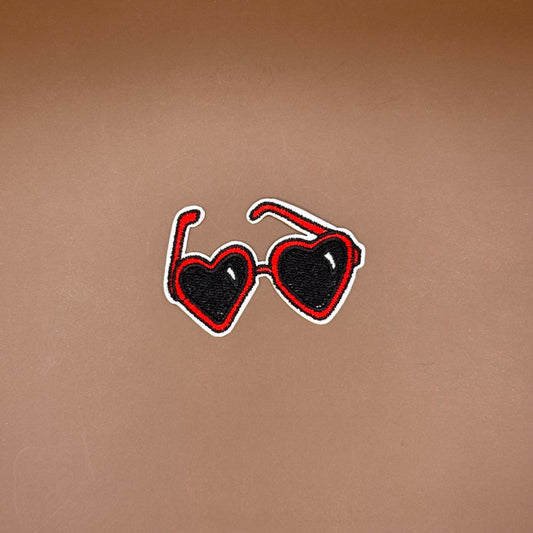 Pop Star Princess heart-shaped sunglasses embroidered patch