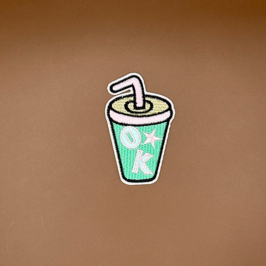 Pop Star Princess iced drink cup embroidered patch