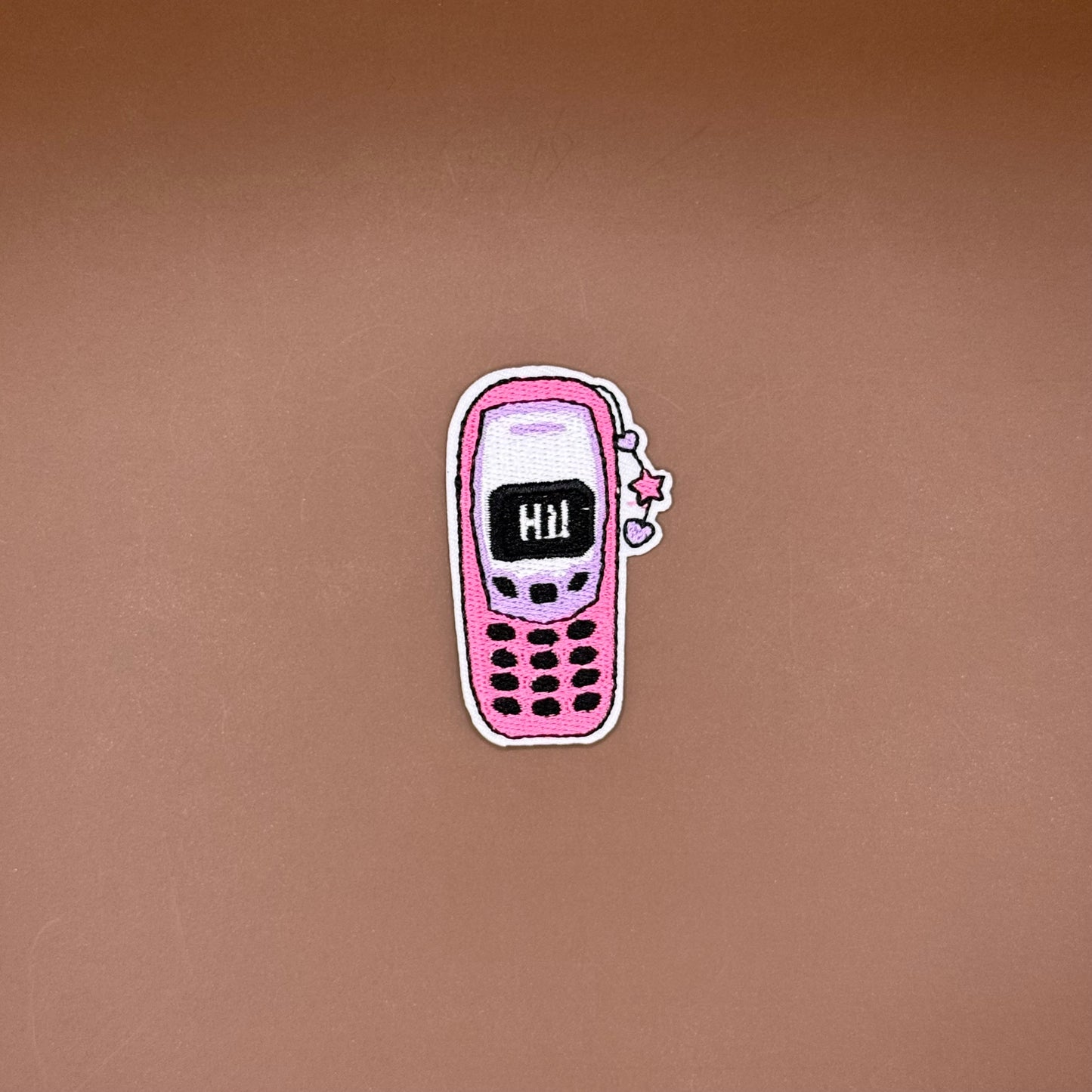 Pop Star Princess retro flip phone embroidered patch