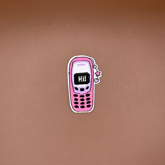 Pop Star Princess retro flip phone embroidered patch
