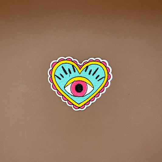 Pop Star Princess heart with eye embroidered patch