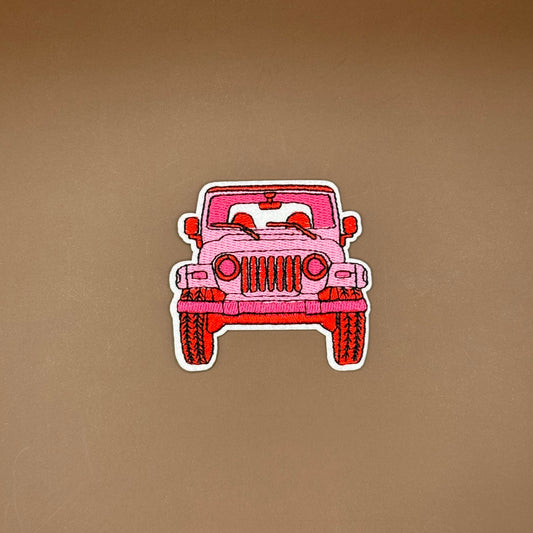 Pop Star Princess pink and red jeep embroidered patch