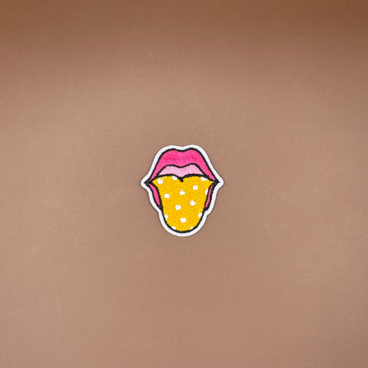 Pop Star Princess pop art lips embroidered patch