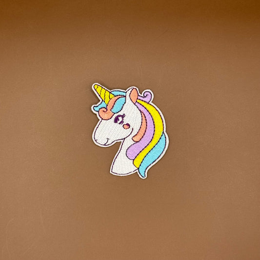 Pop Star Princess unicorn head embroidered patch