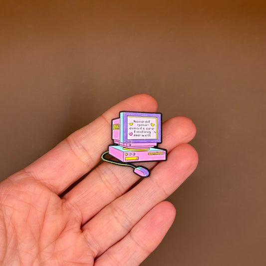 Pop Star Princess retro computer enamel pin