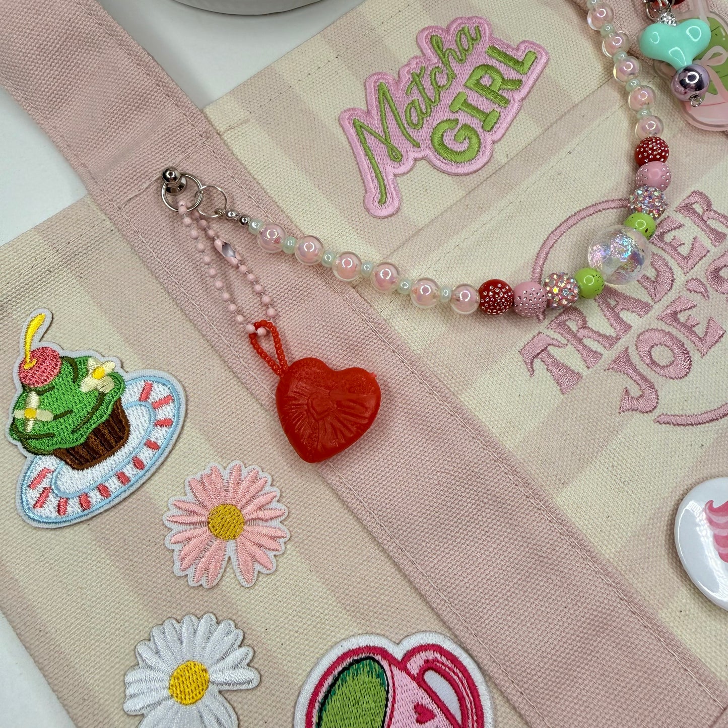 Matcha Girl Ready-to-Ship Tote — Coquette Pink Garden