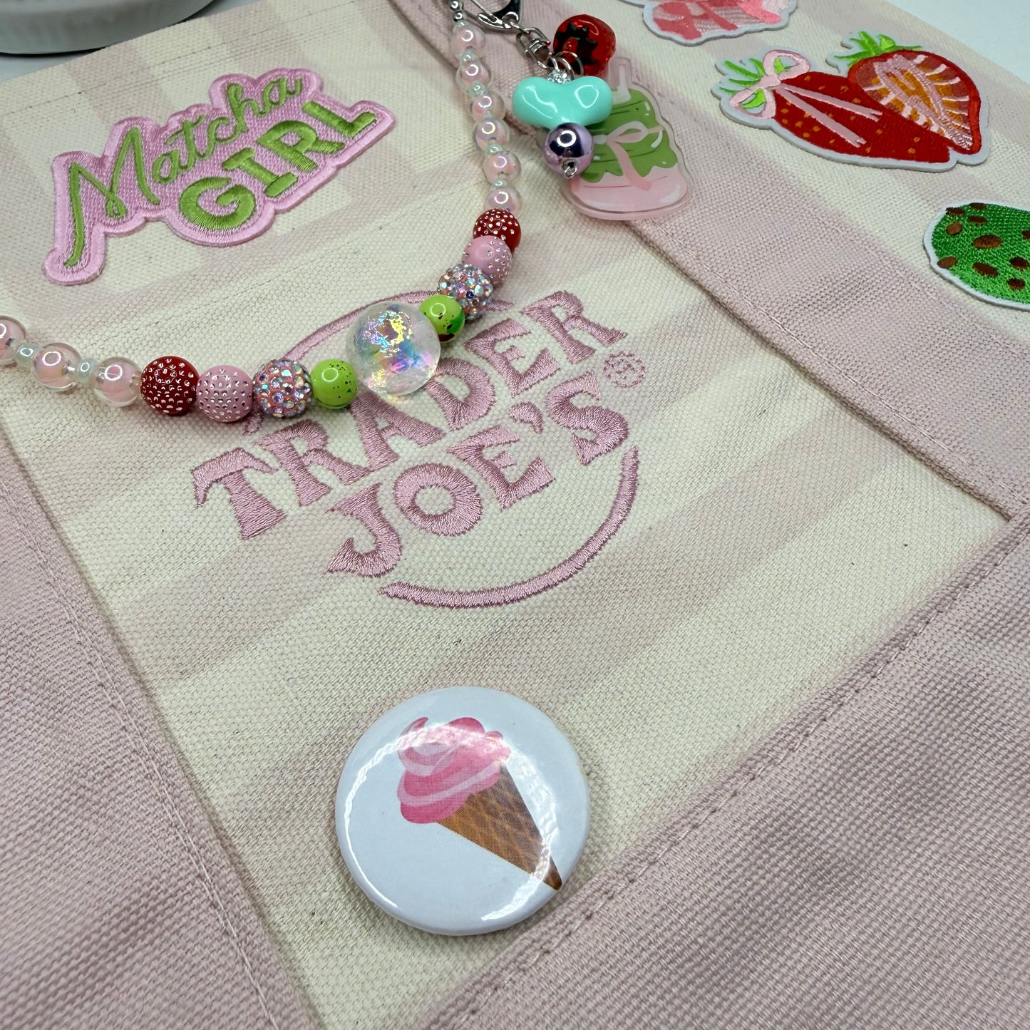 Matcha Girl Ready-to-Ship Tote — Coquette Pink Garden